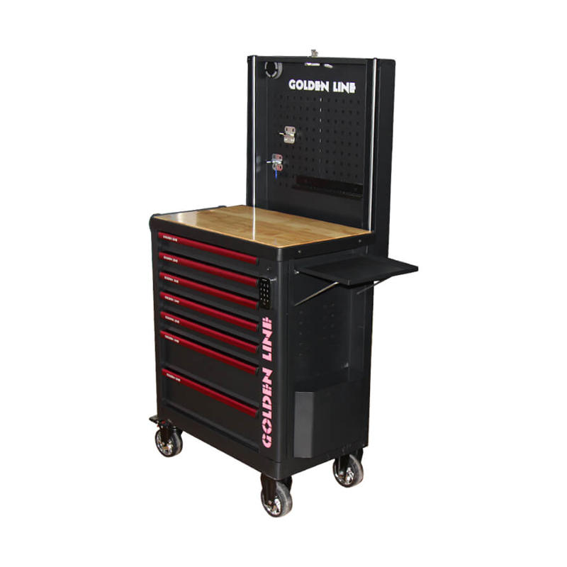 GL3307-SS Digital Lock Tool Cabinet Tool Trolley With Side Tray and Bluetooth Speaker