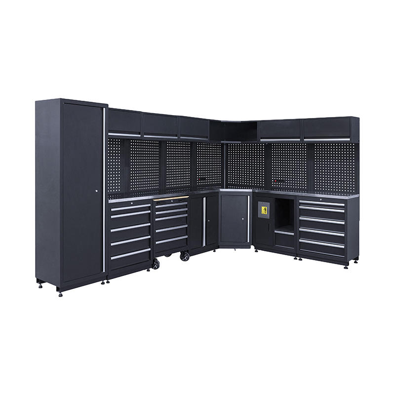 GLG7000A Workshop Garage Storage System With Corner Tool Cabinet Workbench