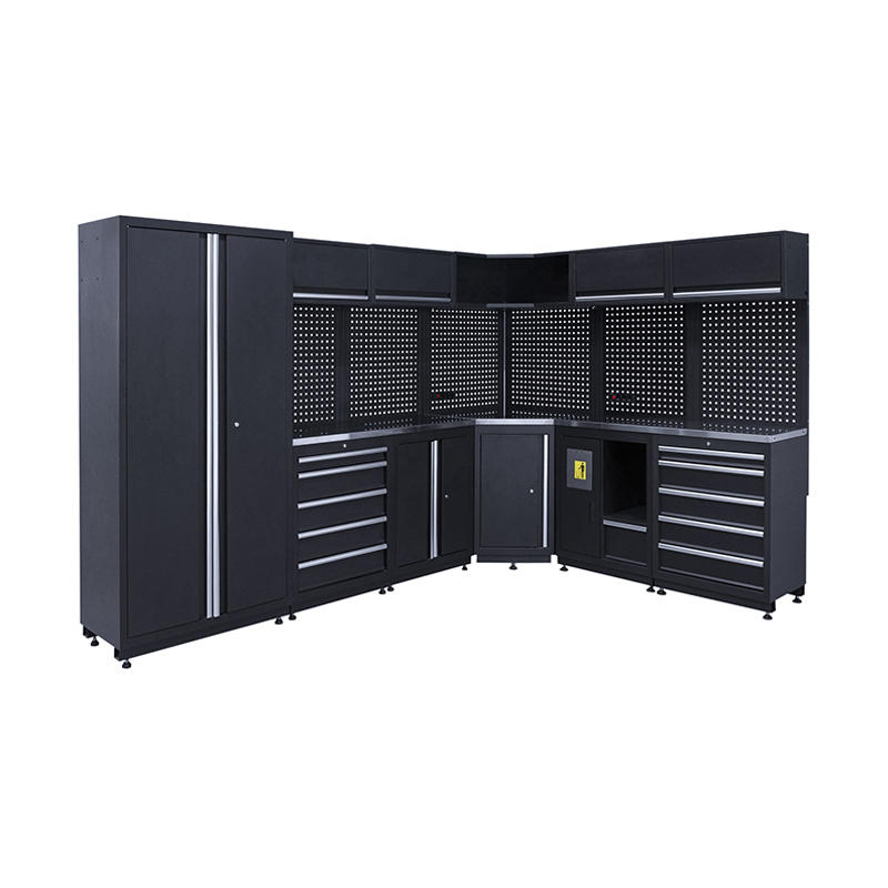 GLG7000B Workshop Garage Storage System With Corner Tool Cabinet Workbench